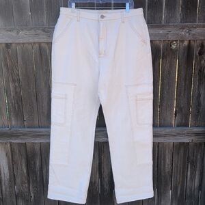 Gilded Intent White Cargo Jeans